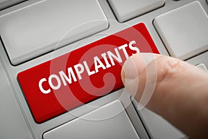 Complaints button on computer Keyboard photo