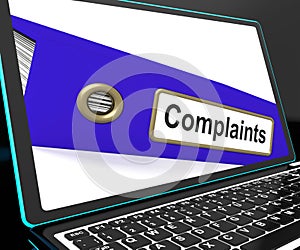 Complaints File On Laptop Shows Complaints photo