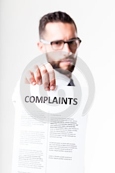 Complaints shown by disapponted customer