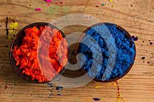 Complementary colours: orange and blue photo