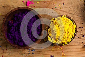 Complementary colours: purple and yellow