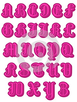 Complete alphabet in pink round capitals photo