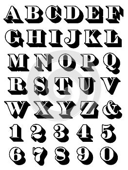 Complete alphabet set uppercase serif