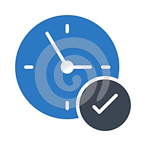 Complete deadline glyph color vector icon