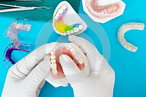 Complete denture or full denture.