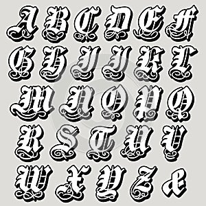 Complete Gothic alphabet