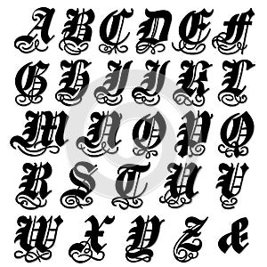 Complete Gothic alphabet