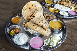 A complete healthy Indian vegetarian meal
