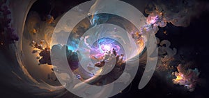 Complete madness. painting of the inconceivable and spectacular a scene. surreal mystical fantasy artwork. Generative AI photo