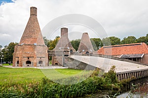 Complete restored lime kiln in the village Dedemsvaart