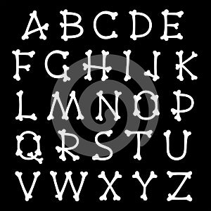 Complete set of alphabet letters shaped as bones photo