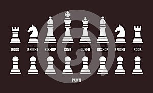 Complete set of chess pieces