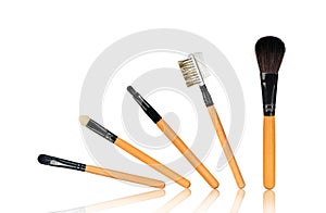 Complete set of makeup brushes