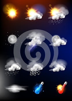 Realistic Vector Weather Symbols photo