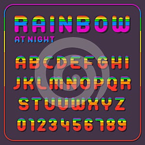 Complete set of rainbow alphabet letters