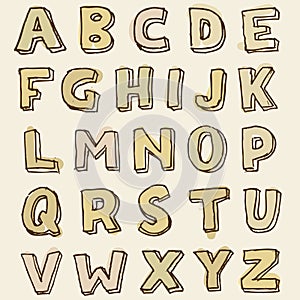 Complete set of stained alphabet letters