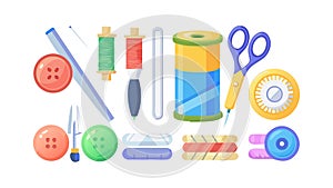 Complete Sewing Kit: Thread, Buttons, and Essential Tools, Vector Design Generative AI