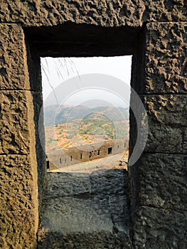 Complete View Of Lohagad Fort Structure and its surrounding Fortified walls (tatbandhi)