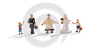 Complete wedding group of miniature people