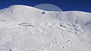 Complete white snow of Nassfeld ski area in Austria