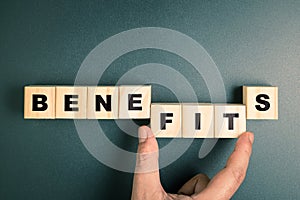 Complete the word BENEFITS, converge benefits, mutal benefits photo