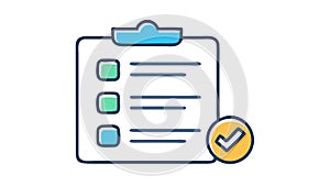 Completed Checklist Icon Vector Illustration, Task Management, vector design Generative AI