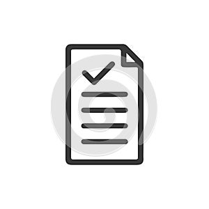 Completed Checklist Document Icon, Simple and Clean Design