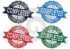 Completed grunge rubber stamp on white, vector illustration