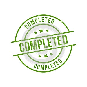 Completed Stamp, Completed Grunge Round Sign