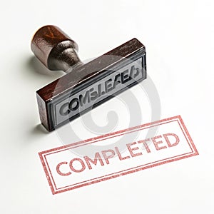 Completed Stamp Isolated on White Background