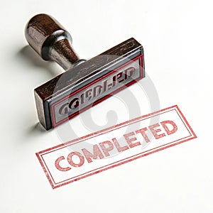 Completed Stamp Isolated on White Background