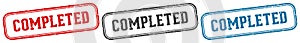 completed stamp. completed rectangular stamp set isolated on white background
