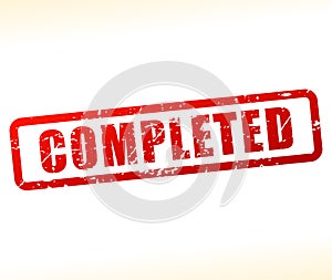 Completed stamp on white background