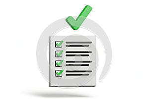 Completed task list with checkmark