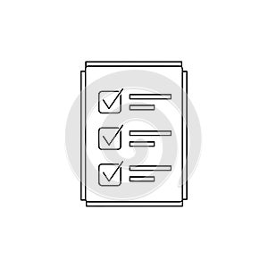 Completed task list with checkmarks isolated on white background