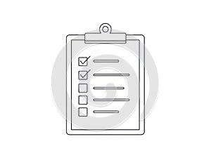 Completed task list on clipboard