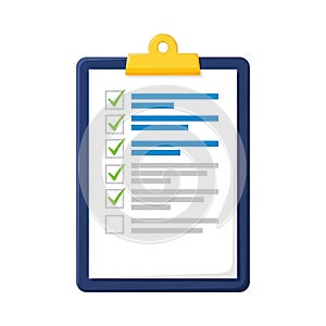 Completed task list on clipboard