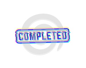 Completed vector stamp with glitch effect