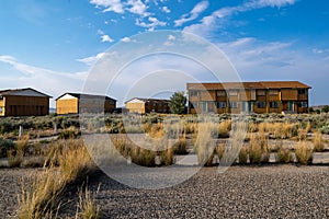 Completely abandoned townhouse development in Jeffery City Wyoming, a former Uranium mining boomtown, closed in the 1980s