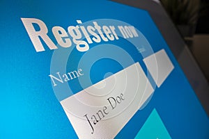 Completing registration form online