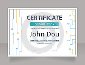 Completion certificate design template