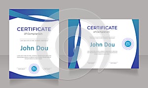 Completion of internship certificate design template set