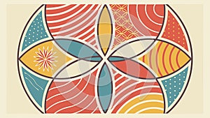 Complex Abstract Geometric Circular Pattern Vector Design, vector design Generative AI