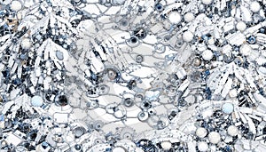 Complex abstract pattern featuring a blend of geometric shapes, mechanical