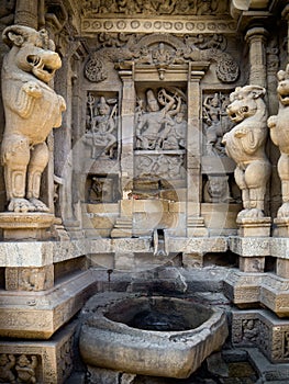 The complex around Kailasanathar Temple also referred to as the Kailasanatha temple, Kanchipuram, Tamil Nadu, India. It is a