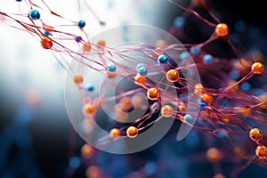 A complex biological gene structure visualized through 3D rendering with lines and nodes