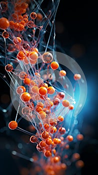 A complex biological gene structure visualized through 3D rendering with lines and nodes