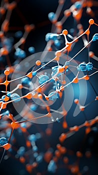 A complex biological gene structure visualized through 3D rendering with lines and nodes