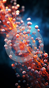 A complex biological gene structure visualized through 3D rendering with lines and nodes