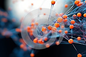 A complex biological gene structure visualized through 3D rendering with lines and nodes